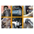Collage de imágenes mostrando la abrazadera banda estampada de acero inoxidable 430 en diferentes aplicaciones y usos.