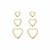 Trio Brinco Coração Vazado - comprar online