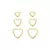 Trio Brinco Coração Vazado - comprar online
