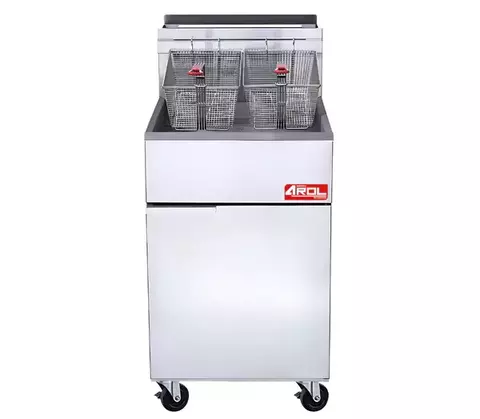 Freidora Industrial a Gas Natural 5 Quemadores, 70 Lb (33 Lts), Acero Inoxidable, 150,000 BTU - AROL ARF5-NG