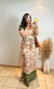 CONJUNTO SAIA LONGA E CROPPED. ESTAMPA: JARDIM ILUMINADO.