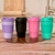 Vaso Térmico Plástico Doble Capa con Tapa y Banda de Silicona 350 cc.