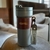 VASO TERMICO ACERO DOBLE CAPA 450 ML CON BANDA SIMIL CUERO Y SOGA
