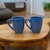 SET DE DOS TAZAS BOMBÉ COLOR LISAS DE CERAMICA ARTESANAL 330 ML