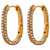 Brinco Argola Oval com Zircônias Banhado em Ouro 18k