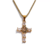 Colar Religioso Pingente Cruz com Zircônias Cravejadas Banhado em Ouro 18k