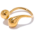 Anel Feminino Gota Dupla Lisa Regulável Banhado em ouro 18k