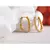 Brinco Argola Oval com Zircônias Banhado em Ouro 18k - Pedrita Jóias