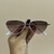 Óculos de Sol Triangular Metal Rose Com Branco - comprar online