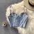 Camisola feminina com Pétala 3D bordada, Sutiã Bustier, Tops cortados, Roupa i - comprar online