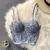 Imagem do Camisola feminina com Pétala 3D bordada, Sutiã Bustier, Tops cortados, Roupa i