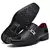 Sapato social masculino preto verniz de fivela elegante moderno e elegante.