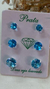 TRIO DE BRINCO PONTO DE LUZ AZUL CLARO - comprar online