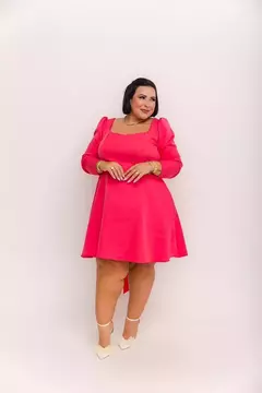 Vestido de Alfaiataria com Mangas Longas e Detalhe de Laço - Elegância e Charme - Tamanho Único (48-52)