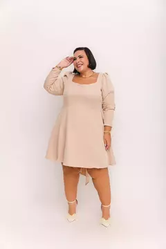 Vestido de Alfaiataria com Mangas Longas e Detalhe de Laço - Elegância e Charme - Tamanho Único (48-52) - loja online