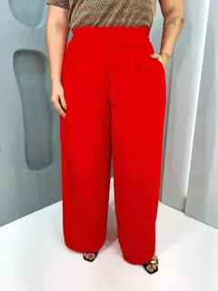 Imagem do Calça Pantalona em Tecido Mirella Stretch/Duna com Detalhes Elegantes