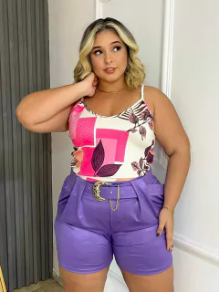 Camiseta em Suplex Sublimado Estampado - Tamanho Único 46 ao 50 - Bela Senhoritta Moda Plus Size