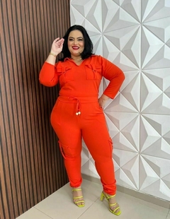 Conjunto Laranja em Neoprene: Estilo e Conforto em Tamanho Único (46-52)
