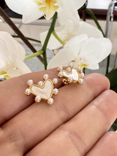 Topos corazones nácar y perlitas - comprar online