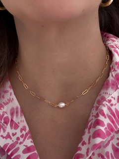 Cadena clip con perla