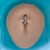 Argola Para Umbigo Titânio 2 Fileiras Zircônia