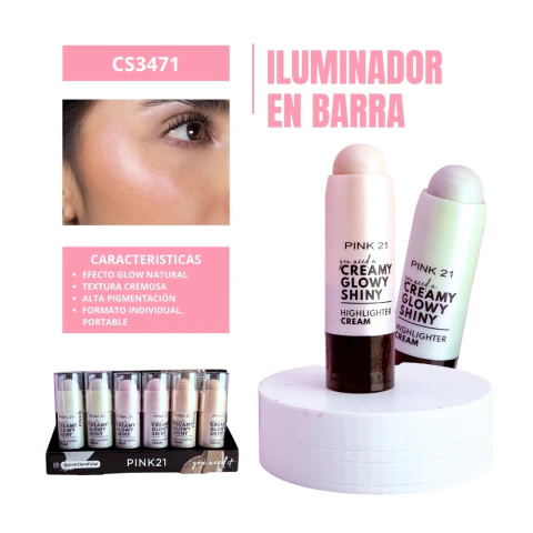 Iluminador en Barra Cremoso Pink 21 Creamy Glowy Shiny