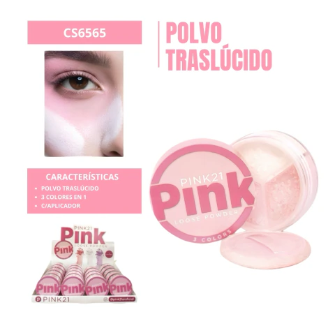 Polvo Traslúcido Loose Powder 3 en 1 Pink 21