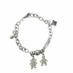 pulsera de acero qururgico con dijes