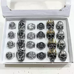 Anillo grande para hombre surtido caja x24 acero quirúrgico