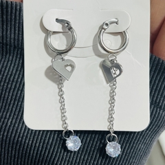 Aro colgante largo con Strass acero quirúrgico varios modelos en internet