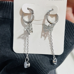 Aro colgante largo con Strass acero quirúrgico varios modelos - Bling