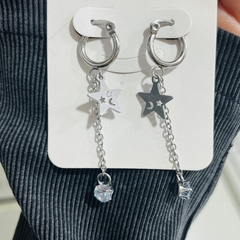 Aro colgante largo con Strass acero quirúrgico varios modelos - tienda online