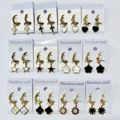 Aro colgante varios modelos acero quirúrgico pack x12 elegir color - comprar online