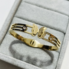 Pulsera esclava mariposa acero dorado