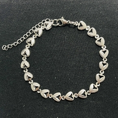 Pulsera corazón de hoja 18+5cm acero quirúrgico