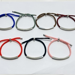 Pulsera hilo fino con acero elegir color