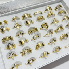 Anillo acero dorado surtido caja x36 - comprar online