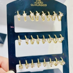 Aro con strass acero elegir color - comprar online