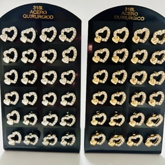 Arito corazón strass pack x12
