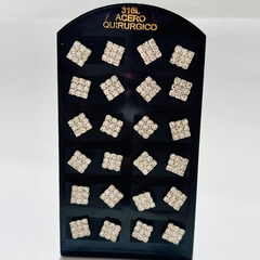Arito cuadrado chico strass pack x12 - comprar online