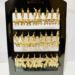 Aro strass colgante mariposa elegir color - comprar online