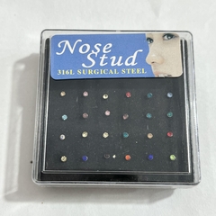 Piercing recto diamante colores x24 pcs