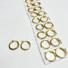 Aro con Strass acero dorado x12 pares elegir medida - comprar online