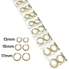 Aro insert acero dorado y blanco varios medidas 12 pares - comprar online