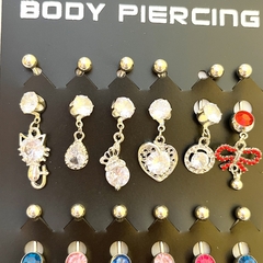 Piercing ombligo colgante colores pack x12 en internet