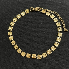 Pulsera acero dorado cuadrado