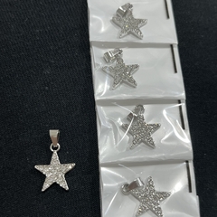 Dije estrella Strass tira de 12 plateado