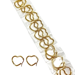 Aro forma corazón tira x12 acero dorado elegir medida - comprar online