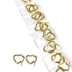 Aro forma corazón tira x12 acero dorado elegir medida