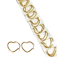 Aro forma corazón tira x12 acero dorado elegir medida - Bling
